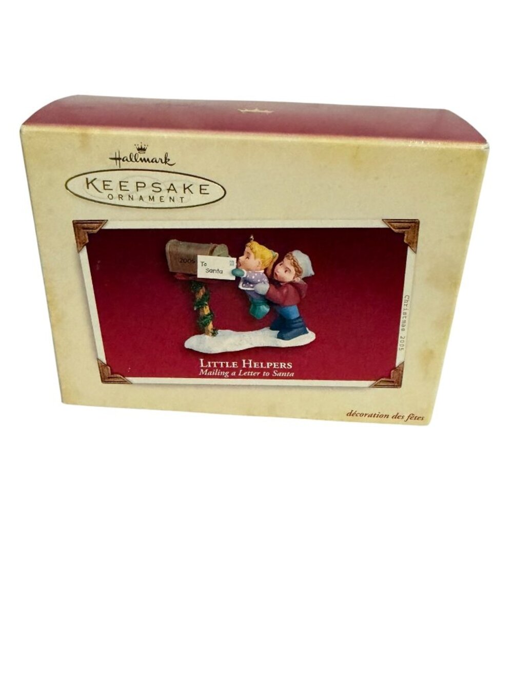 Hallmark Keepsake 2005 Little Helpers Mailing Letter to Santa Ornament Box